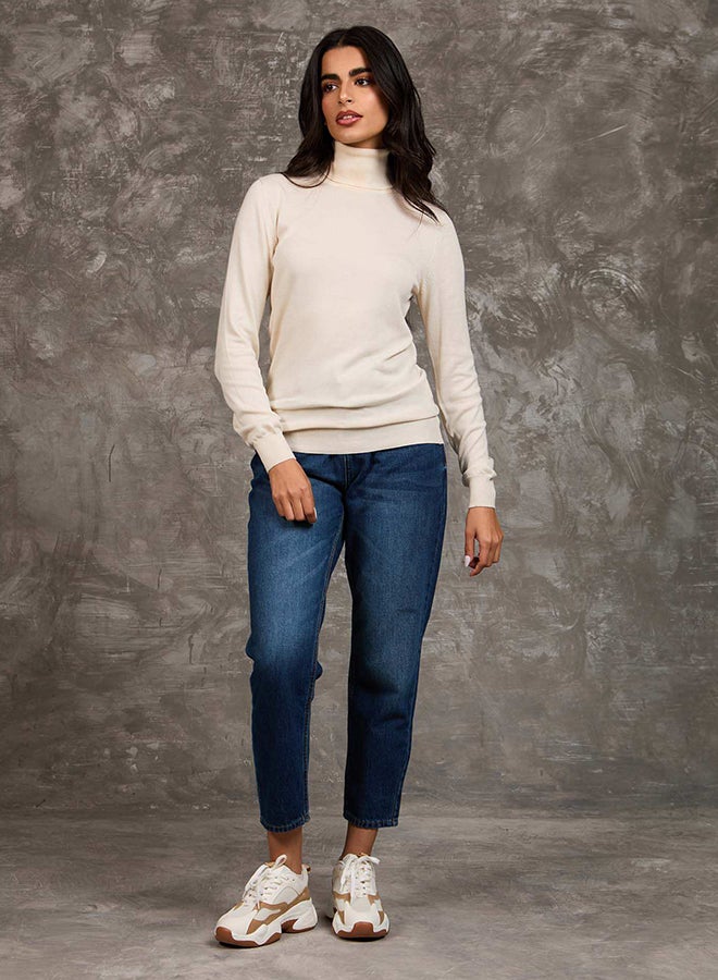 Women Regular Fit Pullover - Off White