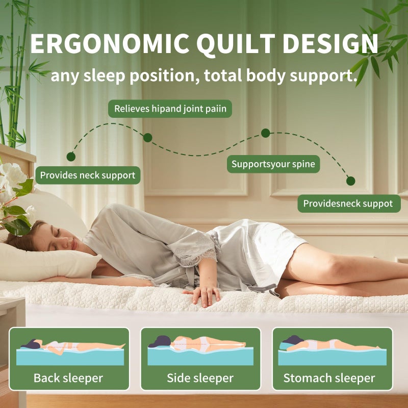 Secgo Premium 100% Waterproof Queen Mattress Topper, Breathable Mattress Pad, Rayon from Bambo Bed Protector, Deep Pocket Sheet Cover 8"-21" - Image 4