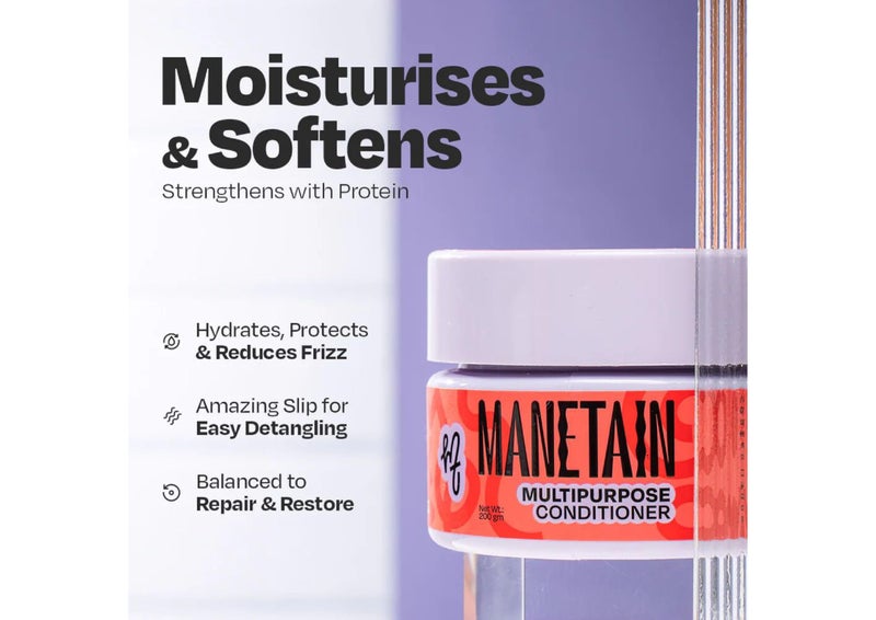 MANETAIN Multipurpose Hair Conditioner 200gm for Curly, Wavy, and Frizzy Hair | Protein/Moisture Balanced | Deep Conditioning, Hydrating, Strengthening, Detangling & Curl Enhancing | No Sulfates or Parabens - Image 3