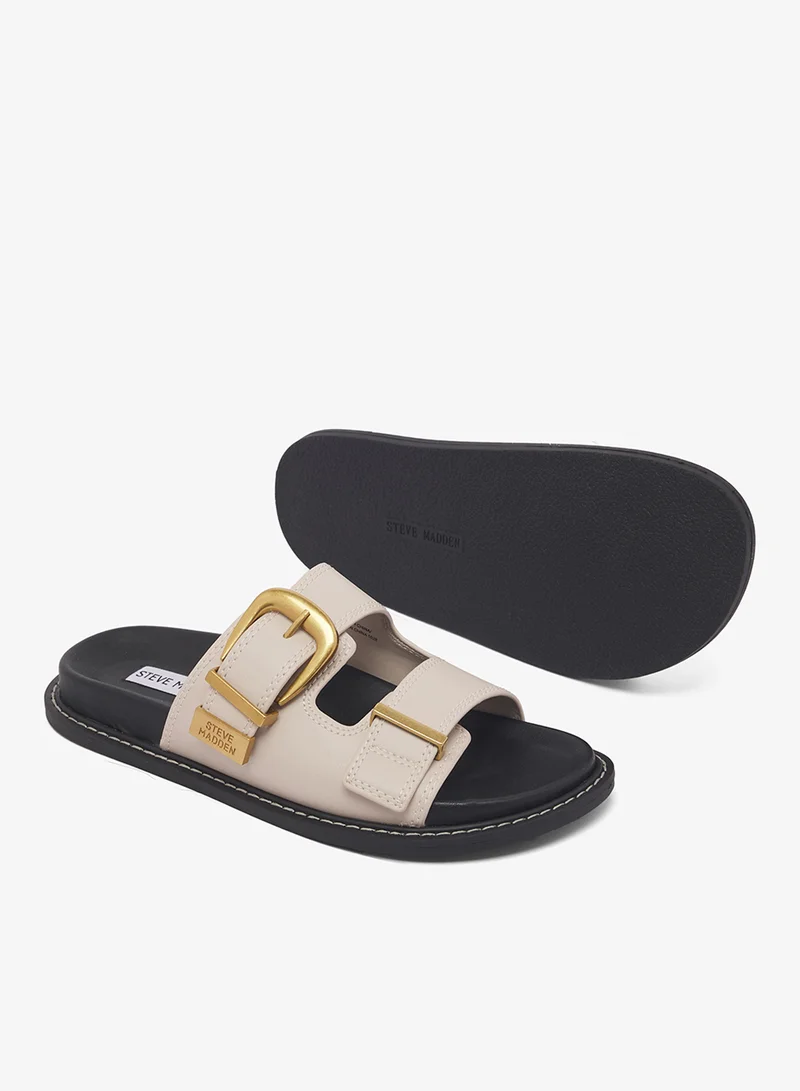 Steve Madden BEIGE ARCH Buckled double strap Sandals for Women | Best Price UAE