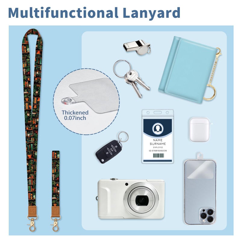 Mavellin Lanyard Wallet with Id Badge Holder, Bookshelf RFID Small Keychain Wallet Women Wristlet, Cute Zipper Credit Card Holder Phone Wrist Neck Strap for Key Name Tag, Teacher Student Office Gifts - Image 5