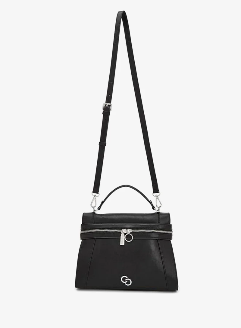 Celeste BLACK Solid Tote Bag With Detachable Strap for Women | Best Price UAE