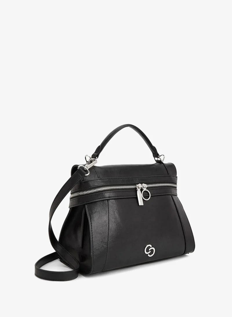 Celeste BLACK Solid Tote Bag With Detachable Strap for Women | Best Price UAE