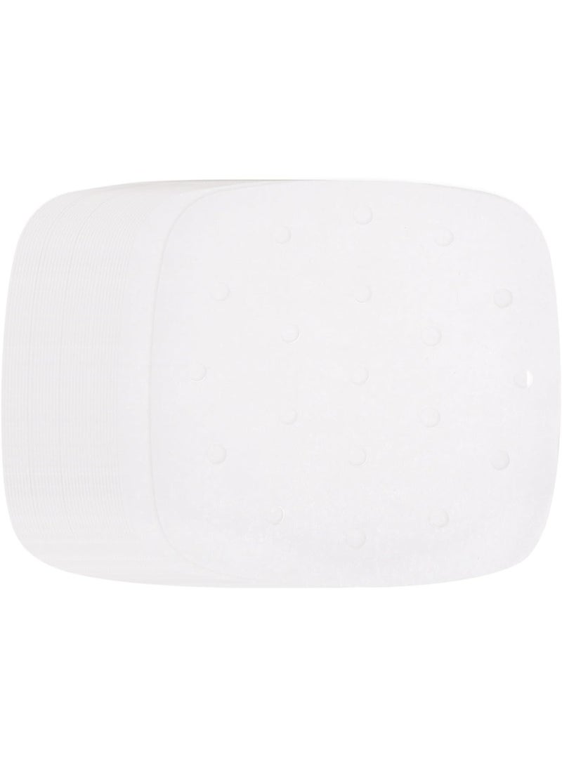 100-Pack Square Air Fryer Disposable Paper Liners 23cm Perforated Heat Resistant Non-Stick Parchment Paper for Easy Cleaning and Food Release White - Image 1