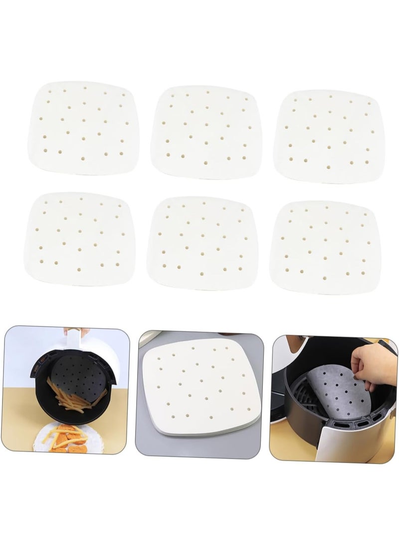 100-Pack Square Air Fryer Disposable Paper Liners 23cm Perforated Heat Resistant Non-Stick Parchment Paper for Easy Cleaning and Food Release White - Image 3
