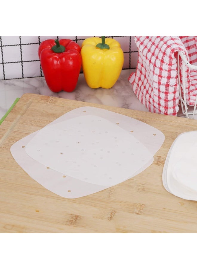 100-Pack Square Air Fryer Disposable Paper Liners 23cm Perforated Heat Resistant Non-Stick Parchment Paper for Easy Cleaning and Food Release White - Image 5
