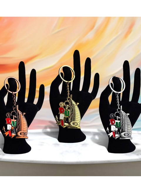 Keychain Metal 3pcs Burj Al Arab with Museum of Future one design 3 colors