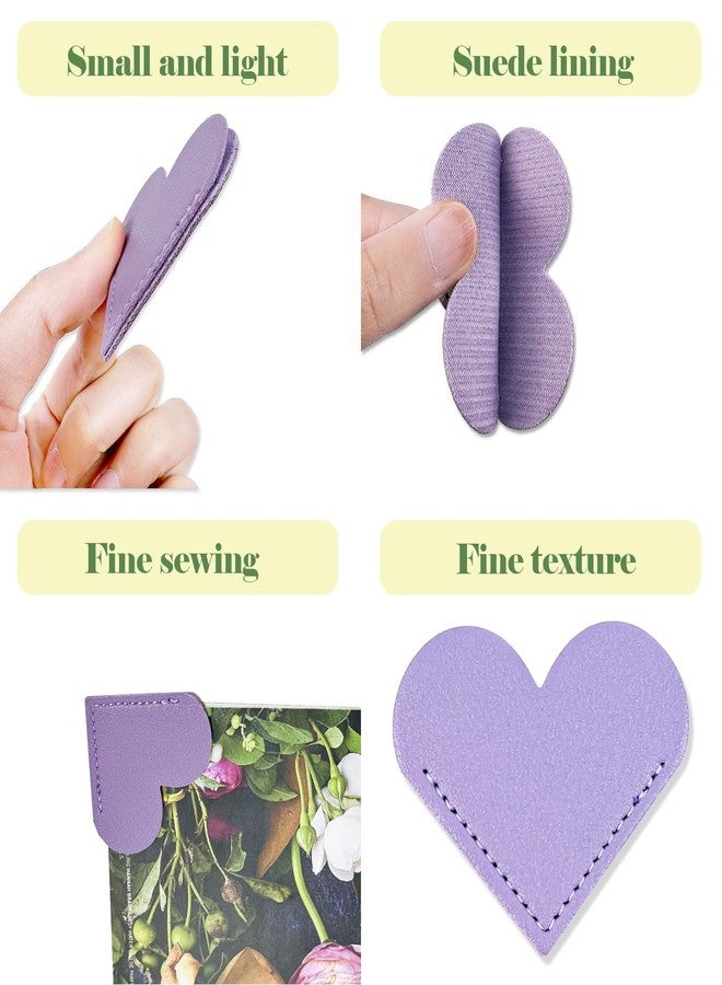 Binxus 22 Pcs Leather Heart Bookmark Corner Page Bookmark Clips Cute Page Clips Book Accessories for Reading Lover Gifts School Home Office Supplies (Colorful) - Image 3