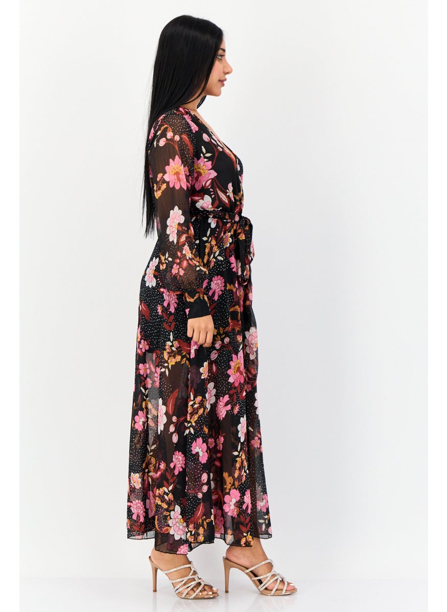 Bandolino Women Allover Print Belted Maxi Dress, Multicolor  - Image 3