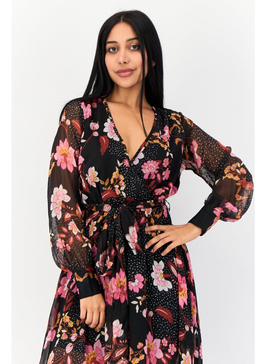 Bandolino Women Allover Print Belted Maxi Dress, Multicolor  - Image 4