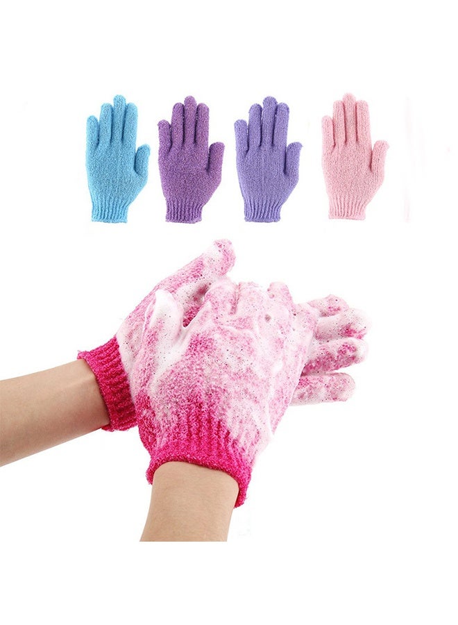 سيستار مجموعة من 8 (4 أزواج) من قفازات التقشير، قفازات تنظيف الوجه الفاخرة، مناسبة للاستحمام والمنتجعات الصحية والتدليك وتقشير الجسم (متعدد الألوان). - Image 1