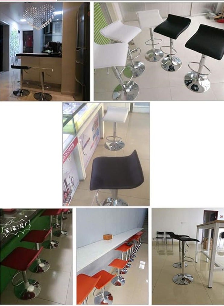 Generic Adjustable Bar Chair Swivel Bar Stool with Footrest for Kitchen Bar Counter Red  - Image 3