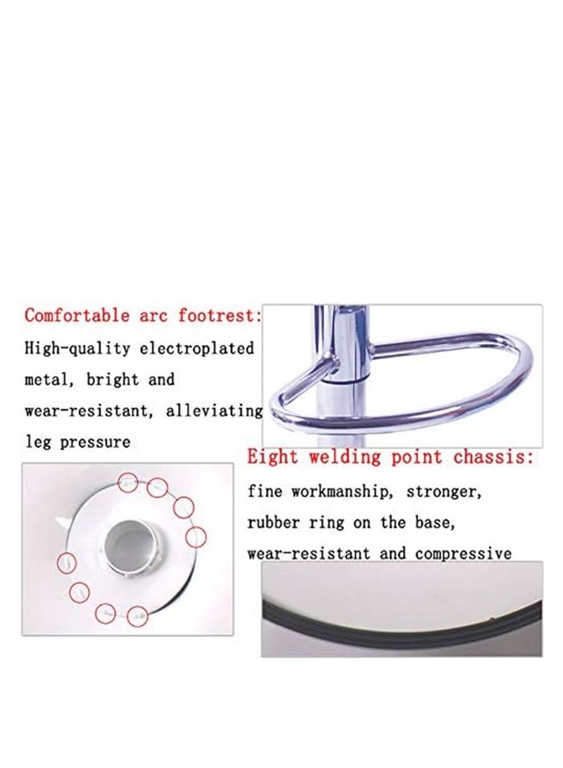 Generic Adjustable Bar Chair Swivel Bar Stool with Footrest for Kitchen Bar Counter Red  - Image 5
