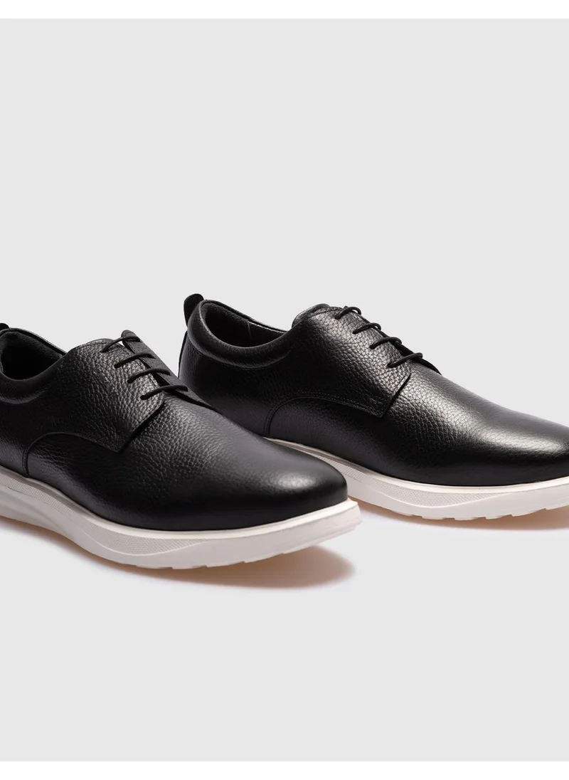 كاباني Leather Black Lace-Up Men's Casual Shoes
