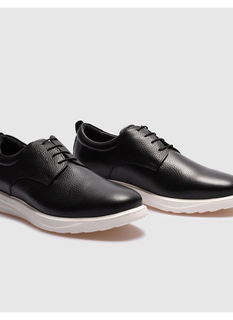 Cabani - Leather Black Lace-Up Men's Casual Shoes - Image 1