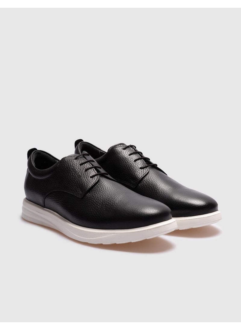 Cabani - Leather Black Lace-Up Men's Casual Shoes - Image 1