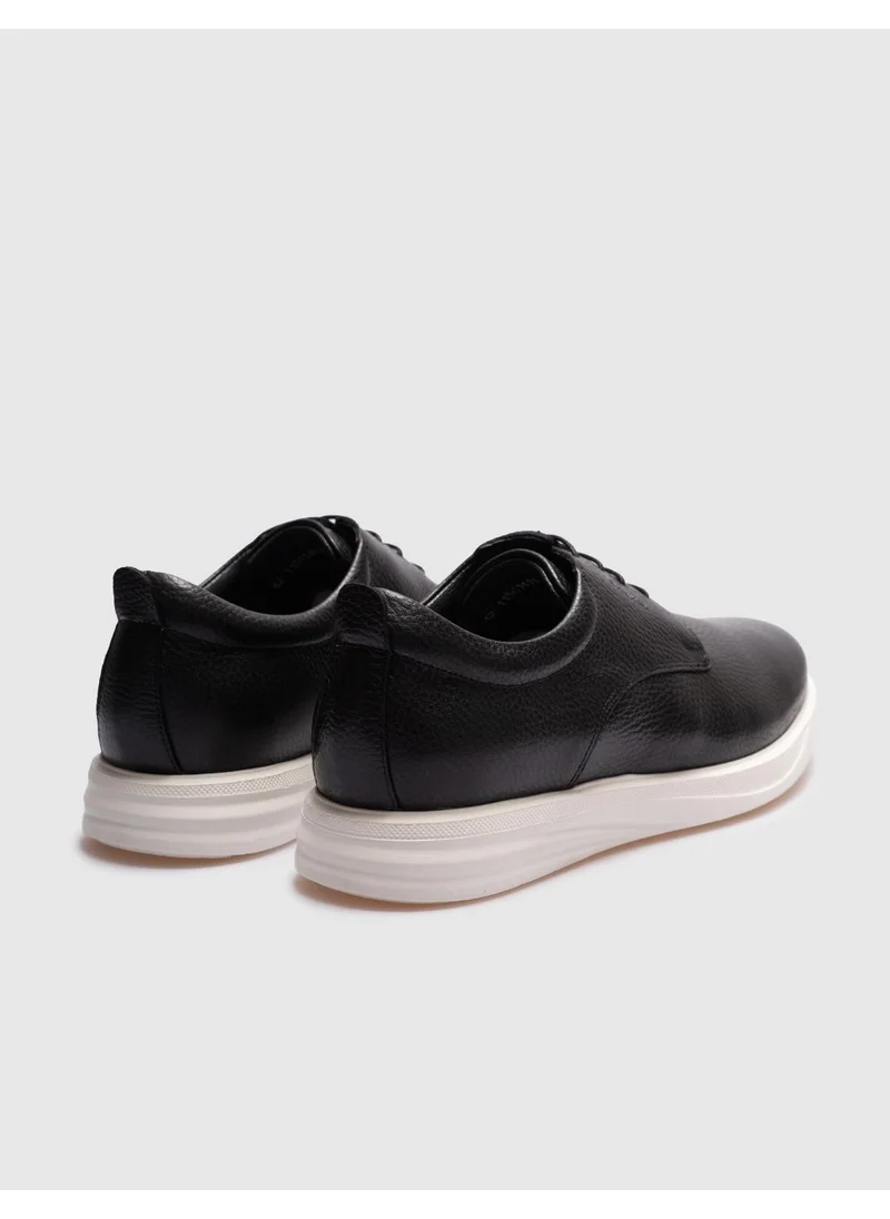 كاباني Leather Black Lace-Up Men's Casual Shoes