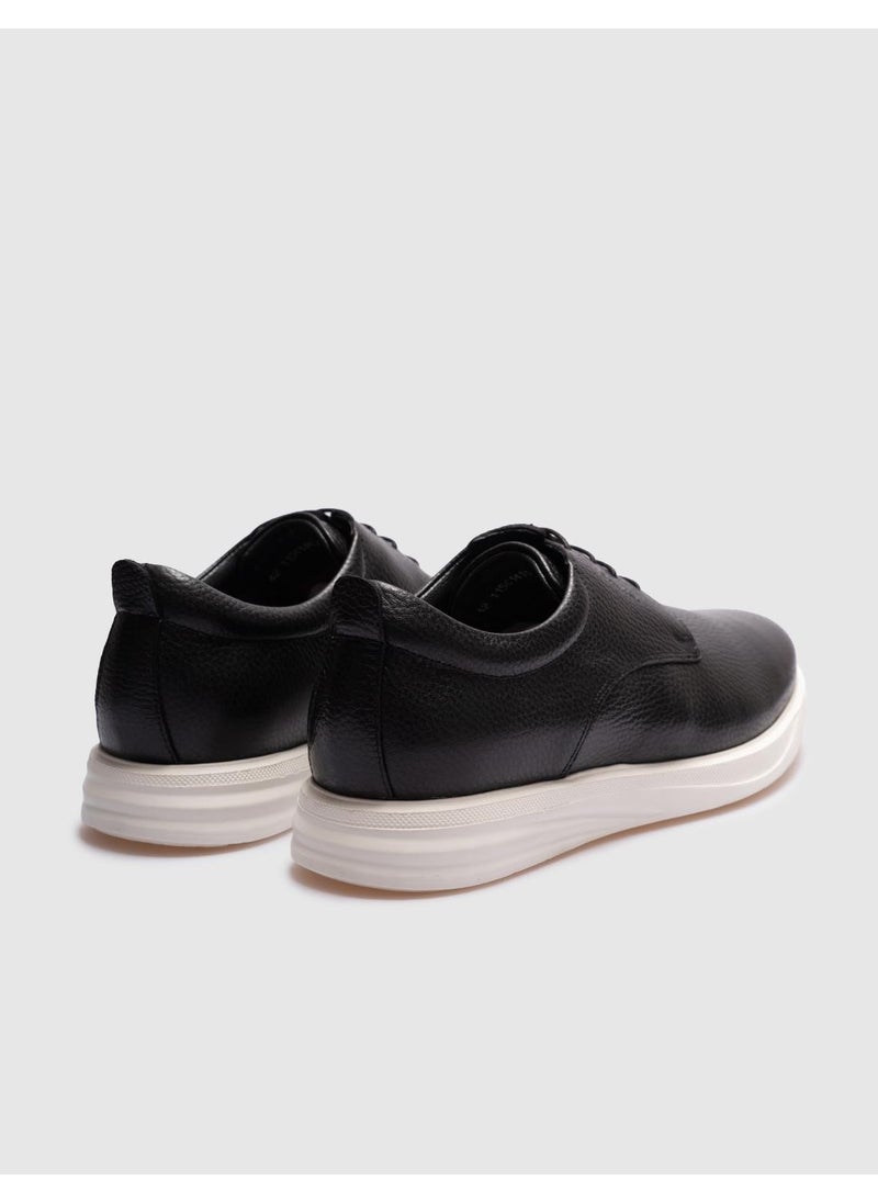 Cabani - Leather Black Lace-Up Men's Casual Shoes - Image 1