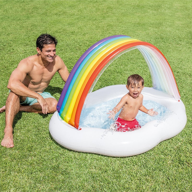 Intex - Rainbow Cloud Baby Pool With Pump 142x119x84 cm - 57141NP - Image 4