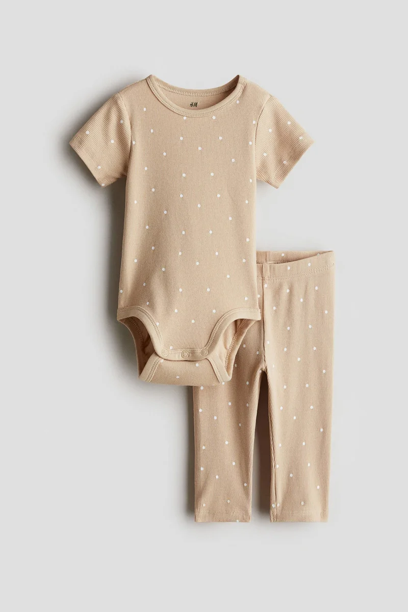 H&M 2-piece ribbed cotton set