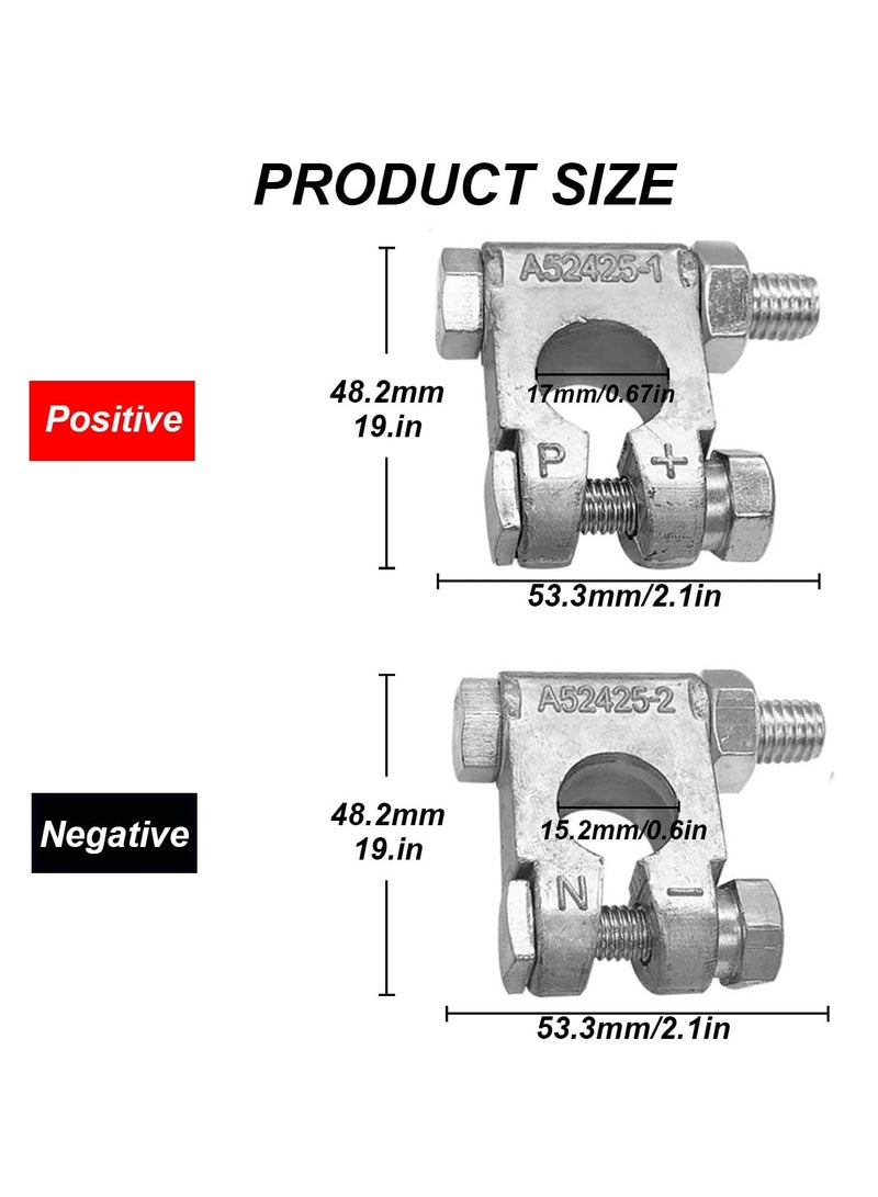 Excefore Battery Terminal Connectors, Positive Negative Top Post Battery Terminals Clamp, Quick Release Disconnect Kit with Heat Shrink Tubing for Car Boat Marine RV Vehicles,etc - Image 2