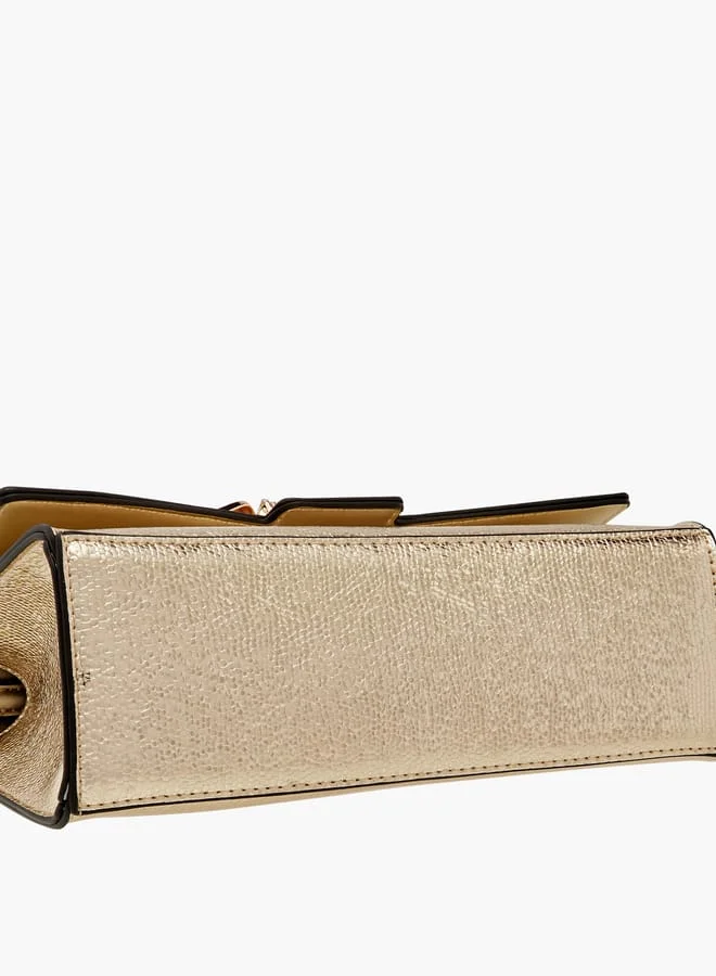 Paprika Women's Embellished Crossbody Bag with Chain Strap and Magnetic Button Closure