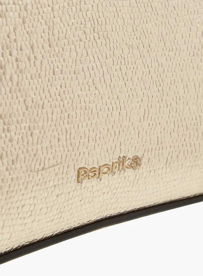 Paprika Women's Embellished Crossbody Bag with Chain Strap and Magnetic Button Closure