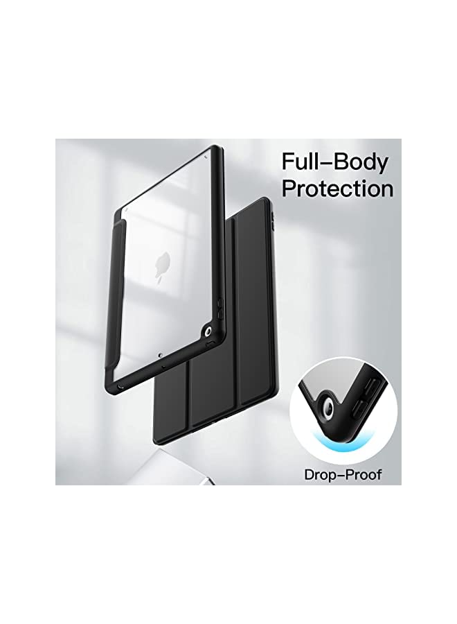 Jetech Case for iPad 10.2-Inch (9th/8th/7th Generation, 2021/2020/2019) with Pencil Holder, Clear Transparent Back Shell Slim Stand Shockproof Tablet Cover, Auto Wake/Sleep (Black) - Image 3