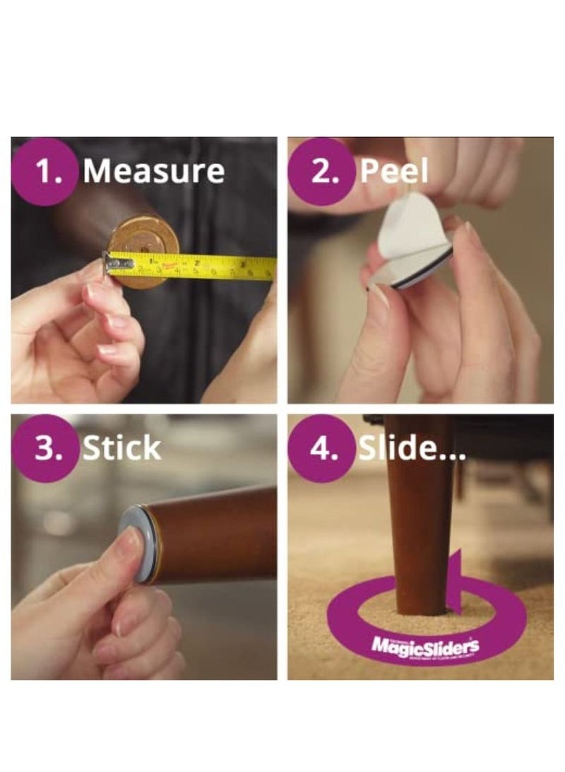 MAGIC SLIDERS 04557-Sliding Discs, Protection for your Furniture, Tiles, Vinyl Floors (4pc)(Gray) - Image 3