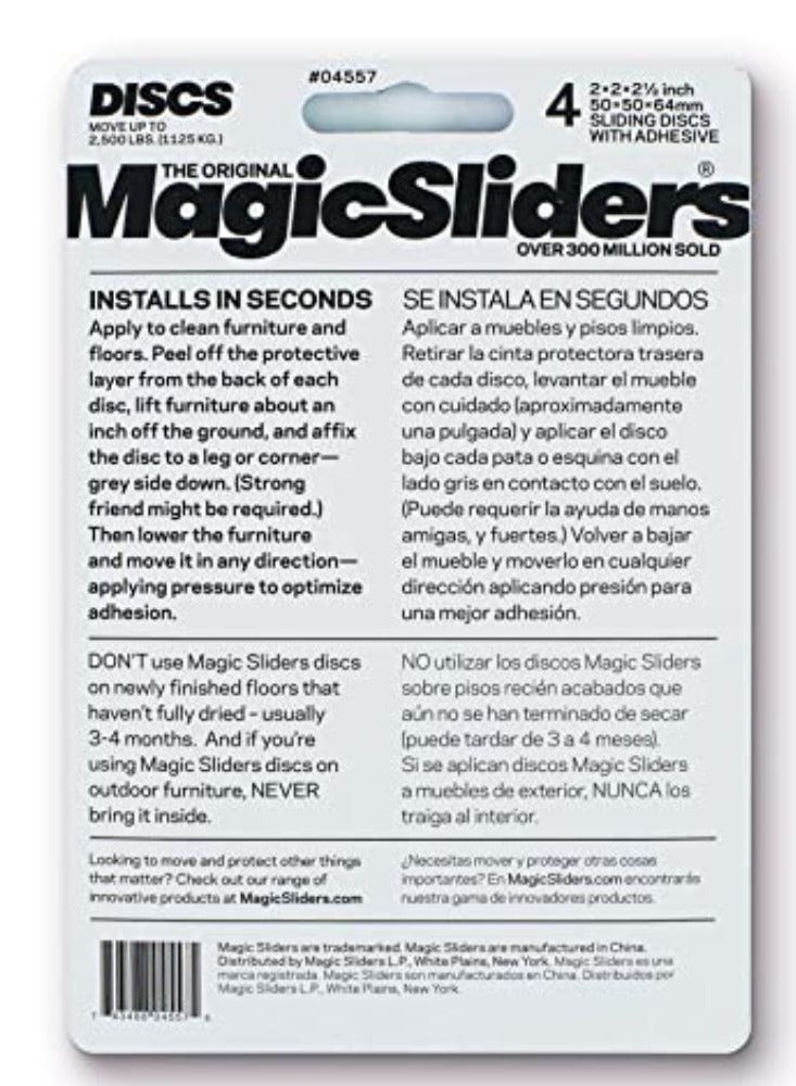 MAGIC SLIDERS 04557-Sliding Discs, Protection for your Furniture, Tiles, Vinyl Floors (4pc)(Gray) - Image 4