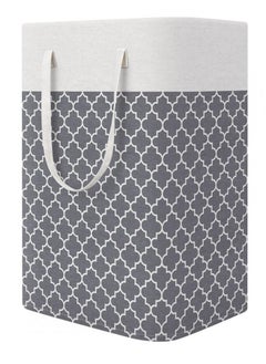 AIWANTO 2 Pcs Laundry Basket Hamper Large Collapsible Laundry Bag with Easy Carry Handles Freestanding Clothes Hampers for Laundry Bedroom, Dorm, Clothes, Towels, 75L, Clover Grey (40*30*60)cm  - Image 2