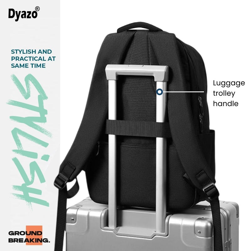 Dyazo 30 L Slim Business Laptop Backpack Casual Design Water Resistant Backpack for laptops for 15.6 inch laptop (Black) - Image 3