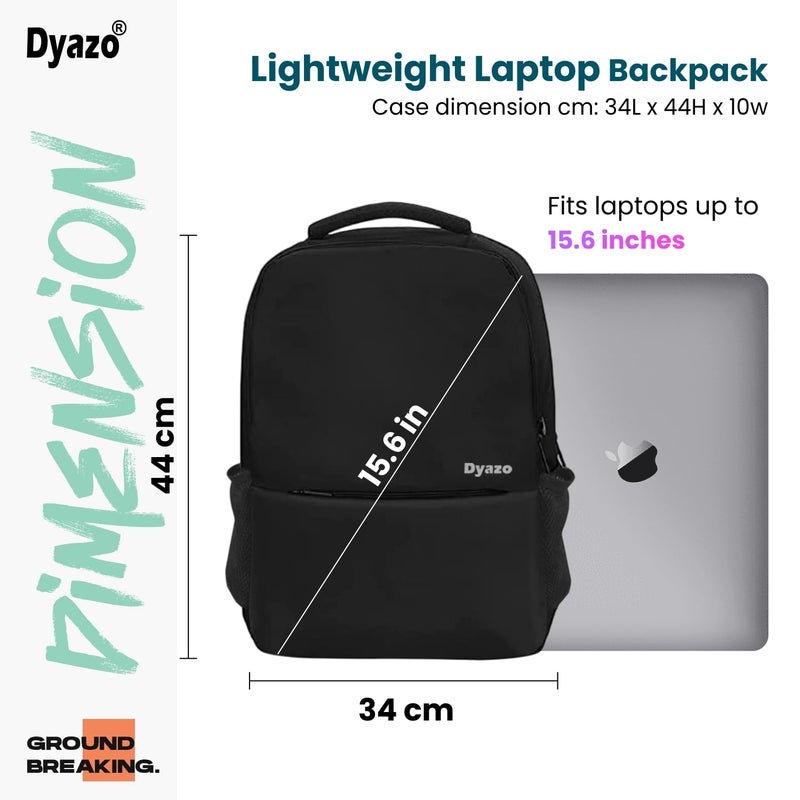 Dyazo 30 L Slim Business Laptop Backpack Casual Design Water Resistant Backpack for laptops for 15.6 inch laptop (Black) - Image 5