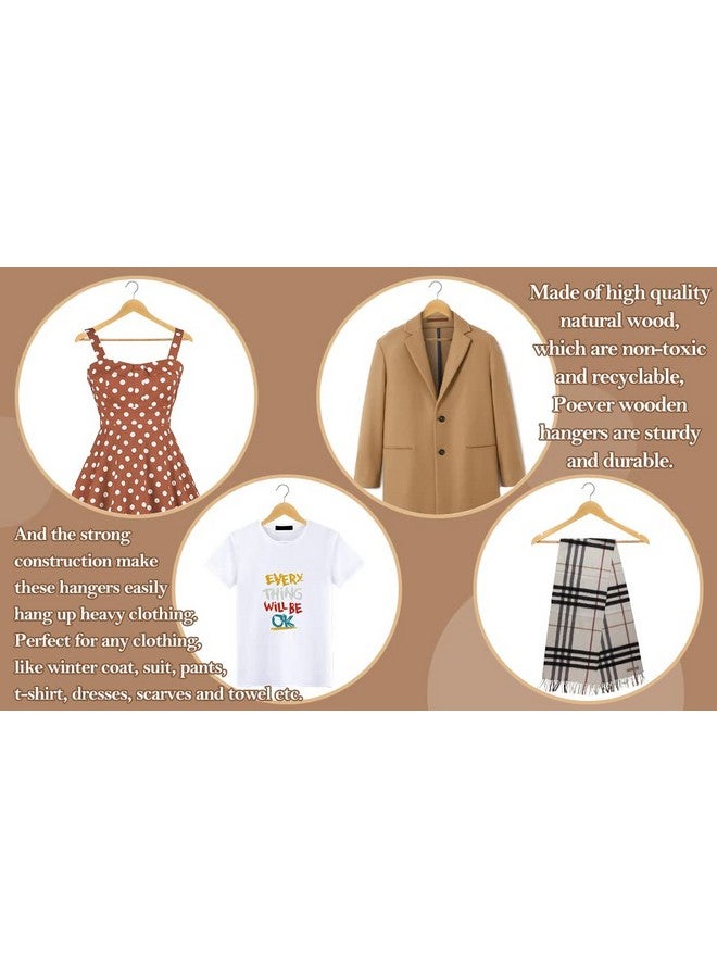 WHISKET - Premium Hangers for Wardrobe,Slim Coat Hanger - Suit Hangers with 360-Degree Rotatable Hook Wood Hangers with Shoulder Grooves -Smooth Finish Wooden Hangers (Beige) [Pack of 44] - Image 4