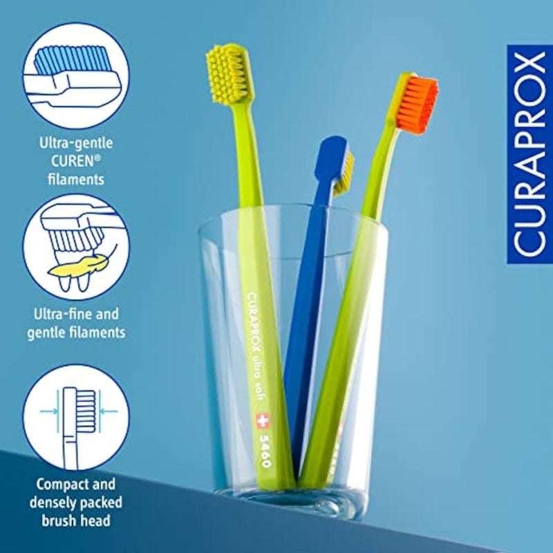 Curaprox Ulta Soft Toothbrush, Pack of 3, Colors may vary - Image 3