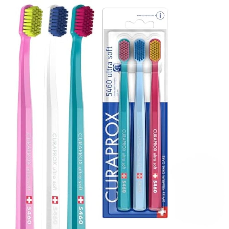 Curaprox Ulta Soft Toothbrush, Pack of 3, Colors may vary - Image 1