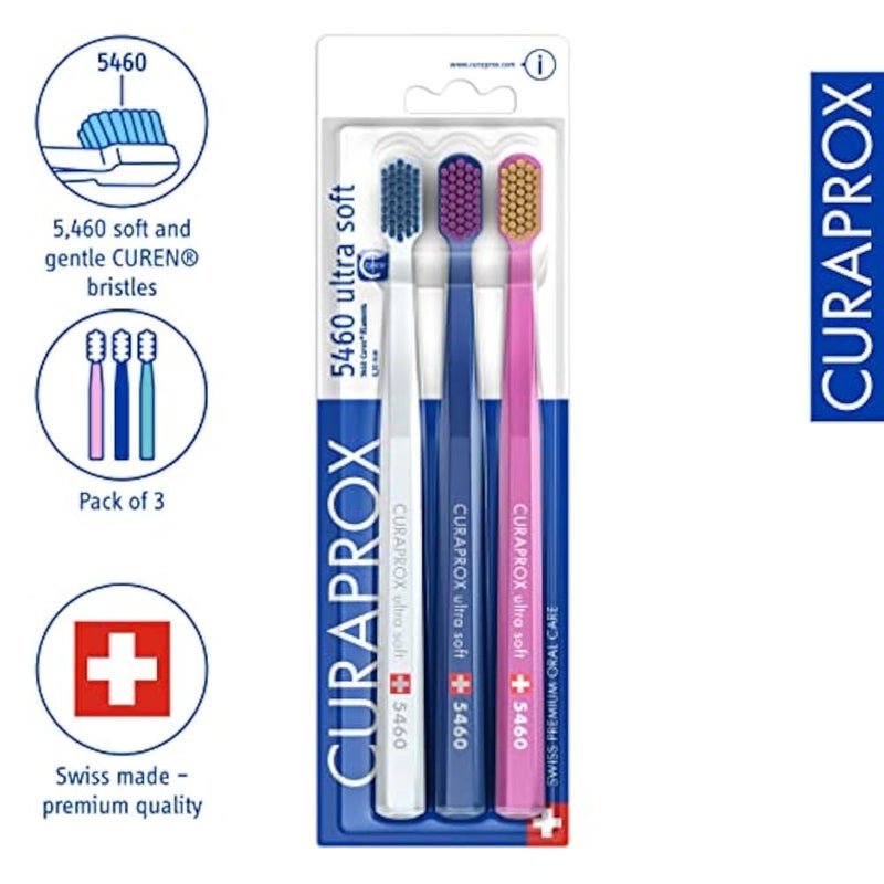 Curaprox Ulta Soft Toothbrush, Pack of 3, Colors may vary - Image 2