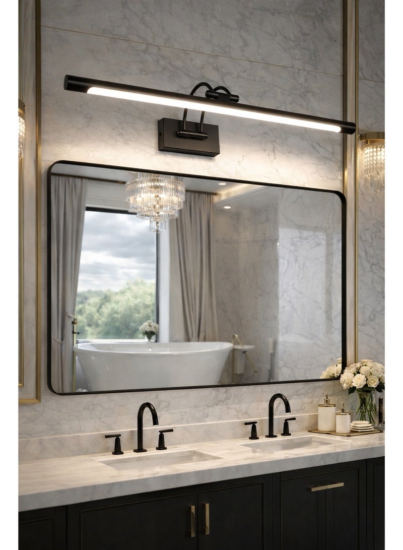 AL THURAYAT Modern 3-Color Dimmable Wall Lamp, 15W, 60 cm. With this modern wall lamp, it provides balanced lighting, ideal for placing above mirrors. (Black color) - Image 5