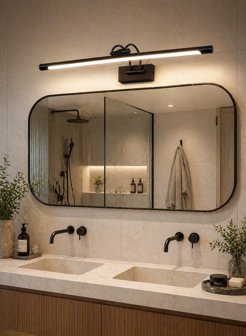 الثريات مصباح حائط LED مودرن 15W بإضاءة لون واحد ثابت – إنارة حمام فوق المرآة 60 سم – تصميم أنيق باللون الأسود - Image 3