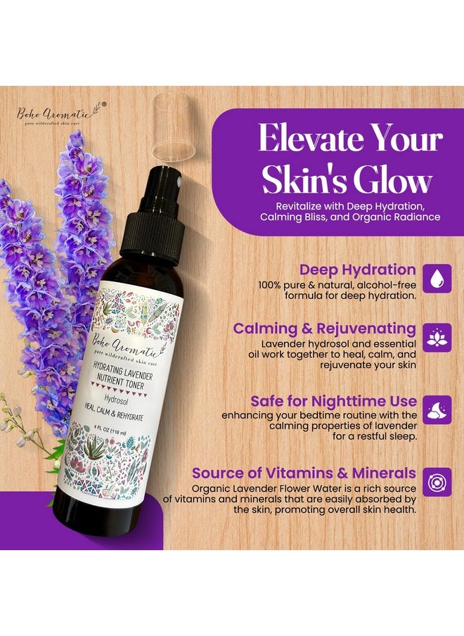 Boho Aromatic BOHO AROMATIC Hydrating Lavender Nutrient Facial Spray, Face Mist Hydrating Spray, Natural Fresh Hydrosol Lavender Face Mist, Refresh Hydrate Face with a Mist, Skin Care 4 FL OZ  - Image 2