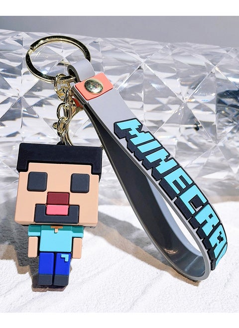 MC Keychain Cartoon Block World Key Ring Pendant