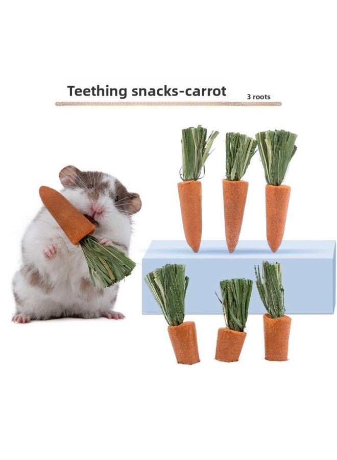 Hamster Snacks And Food Nutrition Wafer Biscuits Food Golden Bear Grinding Stick Supplies Daquan Cuttlefish Mouse Special-Colour:Teething Snacks-6 Carrots  - Image 1