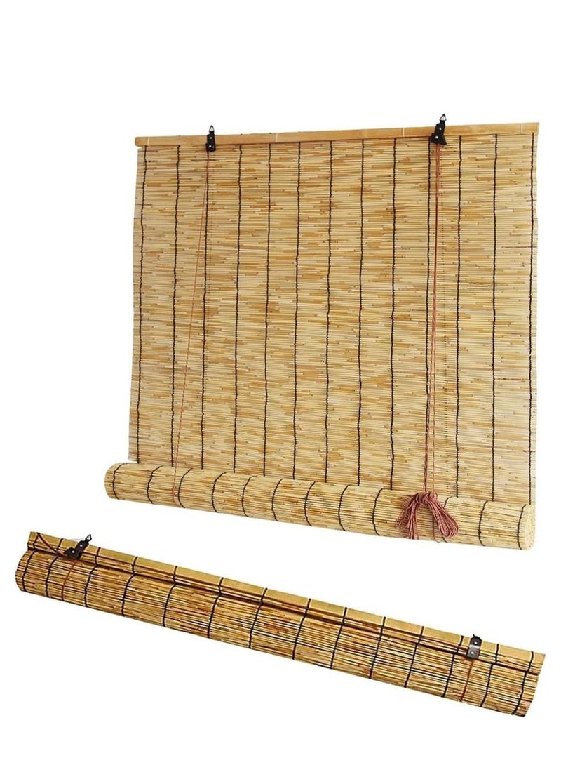 LINGWEI Bamboo Blind with Roller Accessories Beige 122x200cm  - Image 2