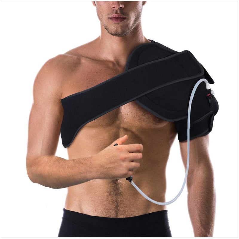 NatraCure Advanced Hot or Cold Therapy Shoulder Ice Pack Wrap Shoulder Brace for Shoulder Pain Relief Heating Pad for Rotator Cuff Injuries Surgery Gym Injuries Baseball Pitching 16032