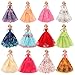 BARWA 5 Pcs Handmade Doll Clothes Wedding Gowns Party Dresses for 115 inch Dolls - Image 3