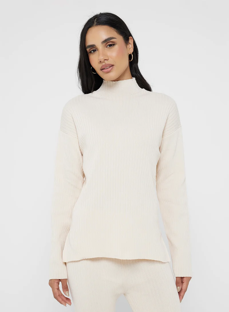 Ginger Basics Marled Fine Knit Wool Blend Sweater &amp; Pant Set