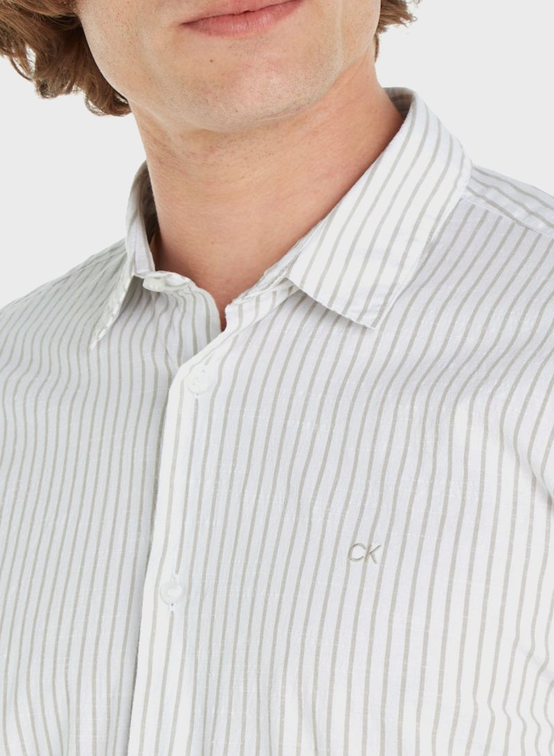 CALVIN KLEIN Striped Relaxed Fit Shirt - Image 3
