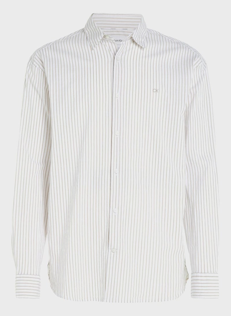 CALVIN KLEIN Striped Relaxed Fit Shirt - Image 4
