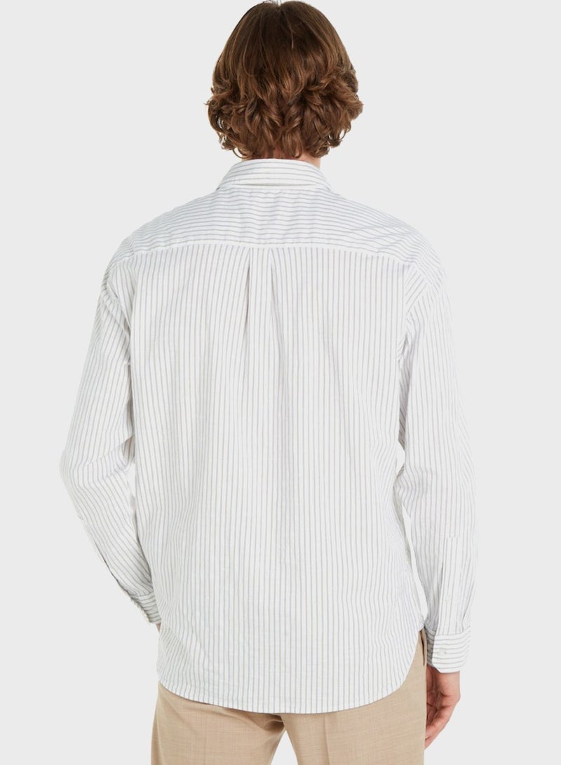CALVIN KLEIN Striped Relaxed Fit Shirt - Image 2