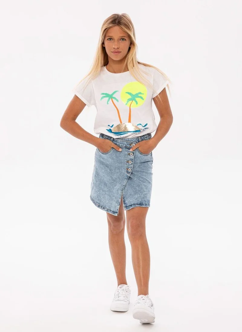 MINOTI Kids Girls Denim Skirt